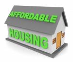Affordable Housing Indicates Cut Price And Apartment 3d Renderin Stock Photo