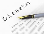 Disaster Word Shows Catastrophe Emergency Or Crisis Stock Photo