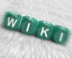 Wiki Dice Displays Learning Knowledge And Encyclopaedia Stock Photo