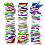Multicolored Stacked Books Stock Photo