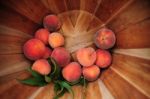 Peach In Basket Stock Photo