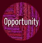 Opportunity Word Indicates Possibilities Opening And Words Stock Photo