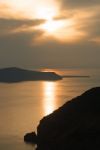 Sunset In Santorini Stock Photo
