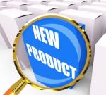 New Product Packet Indicates Newness And Advertisement Stock Photo