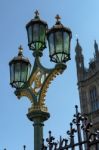Decorative Lamp On Westminster Bridge Stock Photo