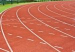 Curve Of A Running Track Stock Photo