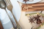 Rustic Table Set Stock Photo