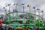 Roller Coaster Ride At Winter Wonderland Hyde Park Stock Photo