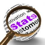 Stats Magnifier Definition Shows Business Reports And Figures Stock Photo