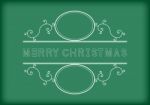 Merry Christmas Word Monogram Blackboard Stock Photo
