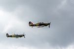 Hawker Hurricane I R4118 And Spitfire Mk Ixt Pv202 Qv Stock Photo