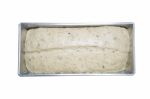 Bread Dough In Loaf Tin Stock Photo