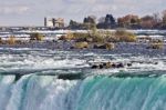 Beautiful Isolated Picture Of Amazing Powerful Niagara Waterfall Stock Photo