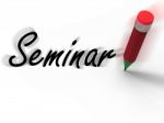 Seminar With Pencil Displays Written Appointment For A Business Stock Photo