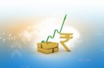3d Rendering Growth Jumping Arrow With Symbol Of Rupee Stock Photo