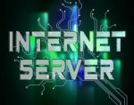Internet Server Indicates Web Site And Connection Stock Photo