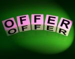 Offer Dice Mean Promote Propose And Submit Stock Photo
