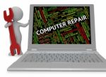 Computer Repair Means Repairs Communication And Mends 3d Renderi Stock Photo