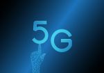 5g Technology Abstract Point Hand Background Stock Photo