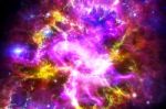 Nebula And Galaxy - Elements Of This Image Furnished By Nasa Stock Photo