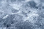 Macro Of A Snowflake In Natural Surroundings Stock Photo