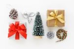 Christmas Decoration And Gift On White Stock Photo