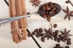 Coffe Sugar And Spice Stock Photo