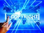 Copyright Map Displays Worldwide Patented Intellectual Property Stock Photo
