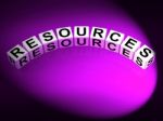 Resources Dice Mean Collateral Assets And Savings Stock Photo