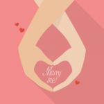Couple Hands With Marry Me Word Stock Photo