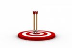 Target Hit With Three Arrows Stock Photo