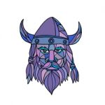 Viking Head Mascot Mosaic Stock Photo