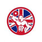 British Fitness Gym Union Jack Flag Icon Stock Photo