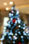 Abstract Of Christmas Tree Light Bokeh For Background Stock Photo