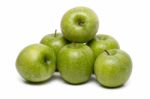 Single Fresh And Healthy Green Apple Stock Photo