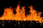 Fire Burning Wood Pile Stock Photo