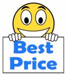Best Price On Sign Shows Promotion Offer Or Discount Stock Photo