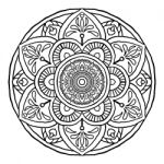 Outline Mandala Decorative Round Ornament, Hand Drawn Style - Ve Stock Photo