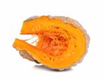 Slice Pumpkin Isolated On The White Background Stock Photo