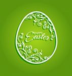 Easter Egg With Flowers For Greeting Card Stock Photo