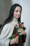 Statue Of Mary In The Parish Church Of St. Georgen Stock Photo