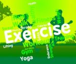 Exercise Words Shows Working Out And Exercised Stock Photo