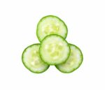 Slice Fresh Cucumbers Isolated On White Background Stock Photo
