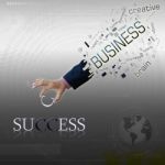 business hand with success word Stock Photo