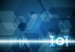 Internet Of Things Technology Abstract Hexagonal Wave Signal Osc Stock Photo