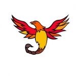 Phoenix Bird With Scorpion Tail Mascot Stock Photo
