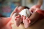 Photo Of Newborn Baby Feet Stock Photo