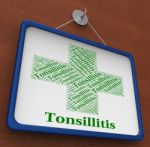 Tonsillitis Word Shows Poor Health And Affliction Stock Photo