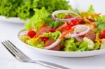 Thai Sausage Salad Stock Photo
