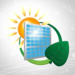 Solar Panel Shows Go Green And Environmentally Stock Photo